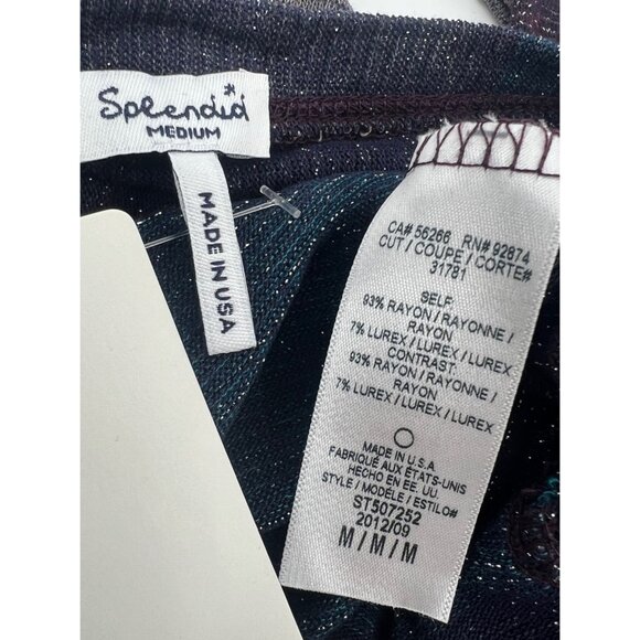 NWT Splendid Shimmery Striped Slouchy Lurex Sweater Knit | Glamoratti Sirencore - Picture 14 of 16